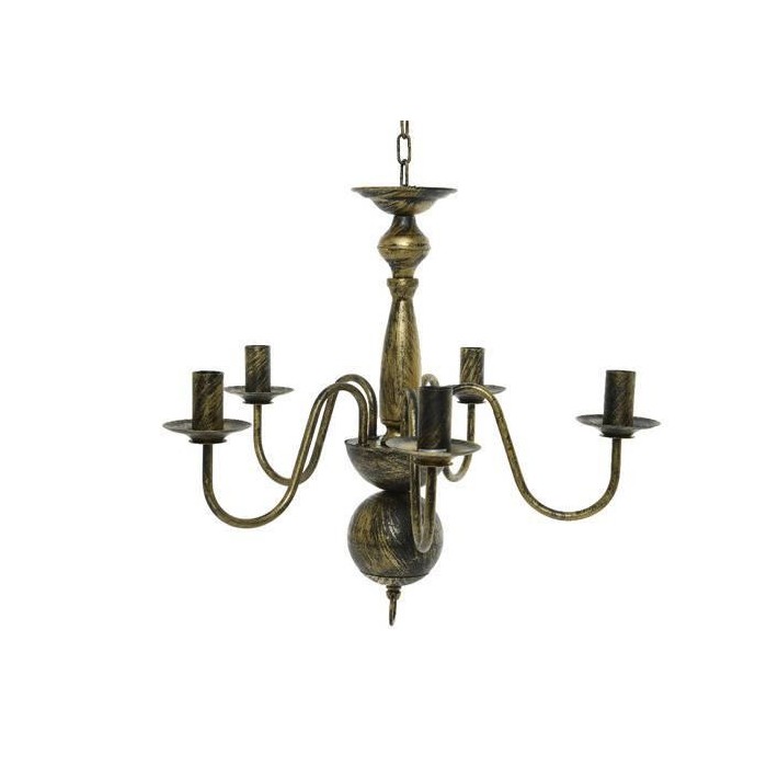 LAMPADARIO A 5LUCI BLACK-GOLD